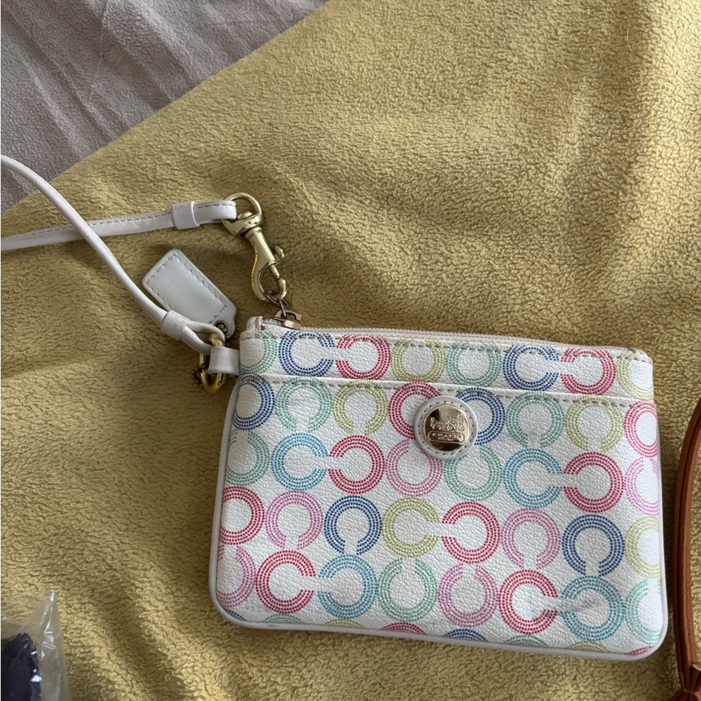 Red and Pink Clutch Wristlet with Geometric Pattern
